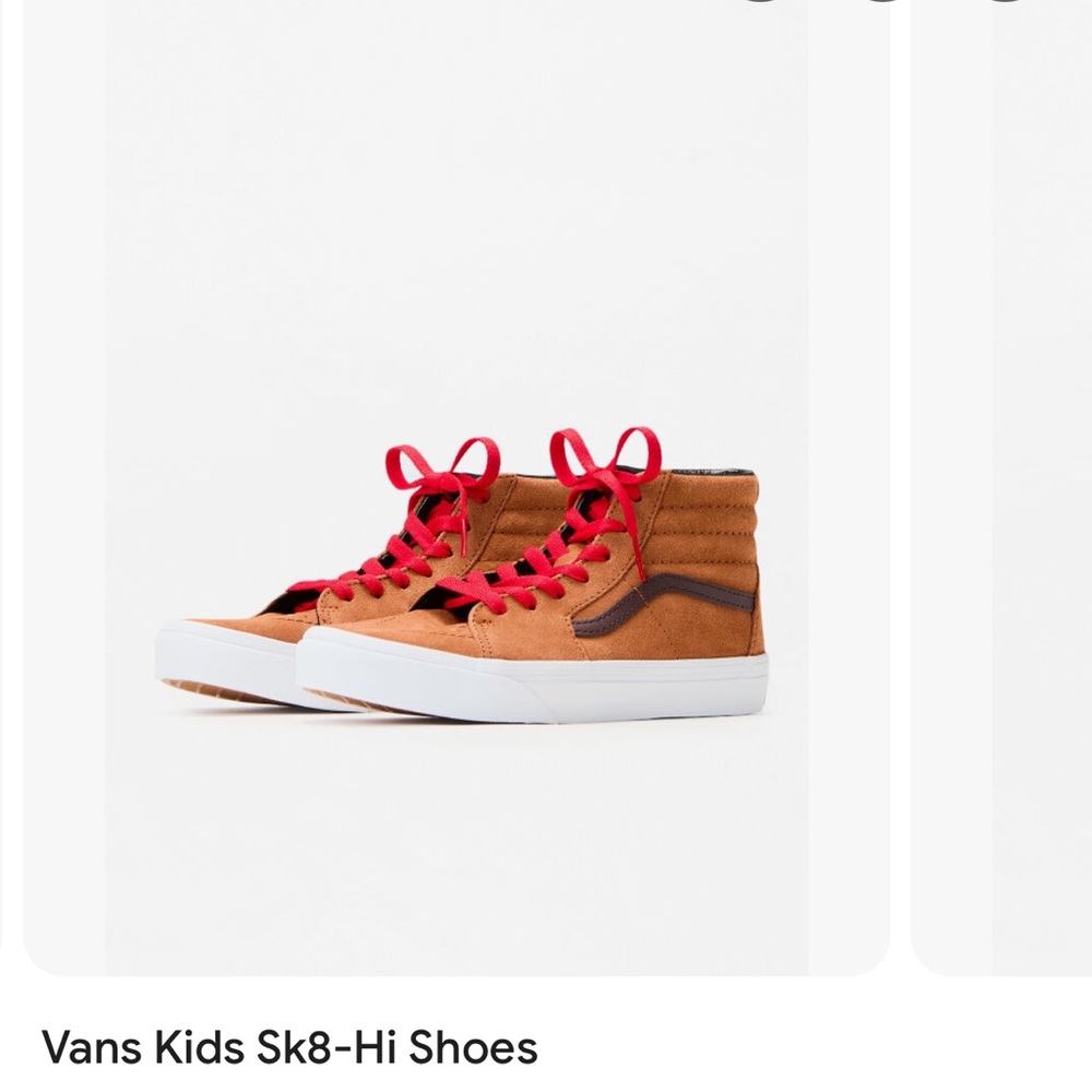 Vans Brown High-Top Sneakers with Red Accents